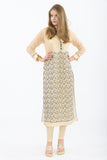 Light Gold Long Kurti with Churidar - Front