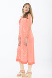 exquisite peach long kurti - side