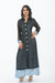 Geometric Allure Grey and Black Long Kurti