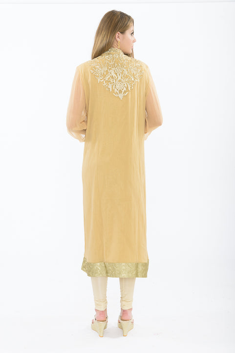 Designer Golden Long Kurti - Back