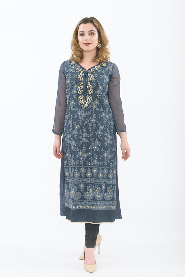 Shades of Grey Designer Long Kurti