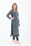 Dark Grey Designer Long Kurti - Side