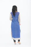 Exclusive Light Grey Long Kurti - Blue back