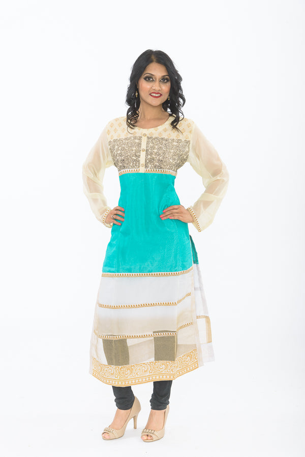 Cool Mint Traditional Indian Long Kurti