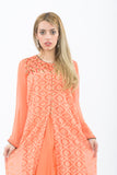 Peach Long Kurti with Churidhar - 3