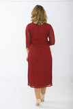 Maroon long kurti with gold leggings - back
