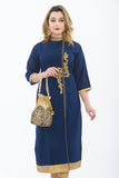 Blue Long Kurti - Close up