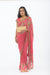 Stunning Soft Coral with Heavy Diamond Work Sari