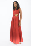 Classic Red Beauty Silk Indo-Western Anarkali Gown