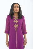 Winsome Violet Long Kurti with Churidar - Close up