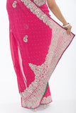 Opulent Raspberry with Diamond Border Sari S405