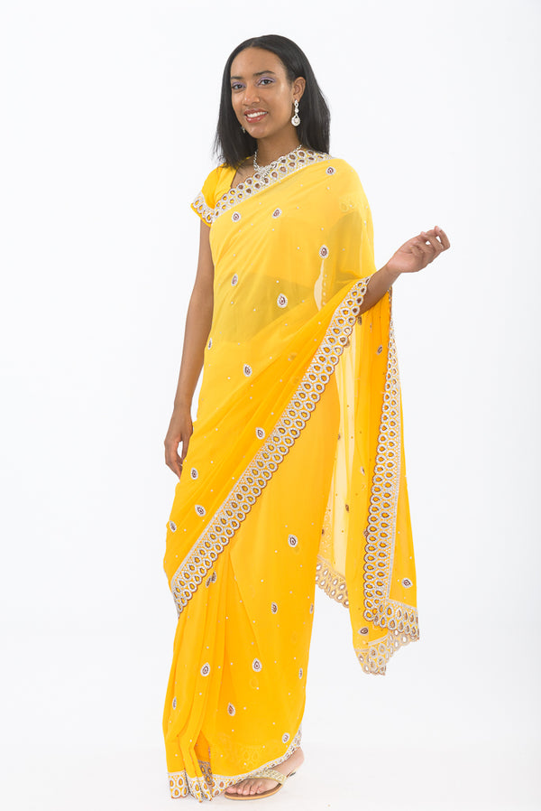 Golden Sun Ready-Made Pre Pleated Sari