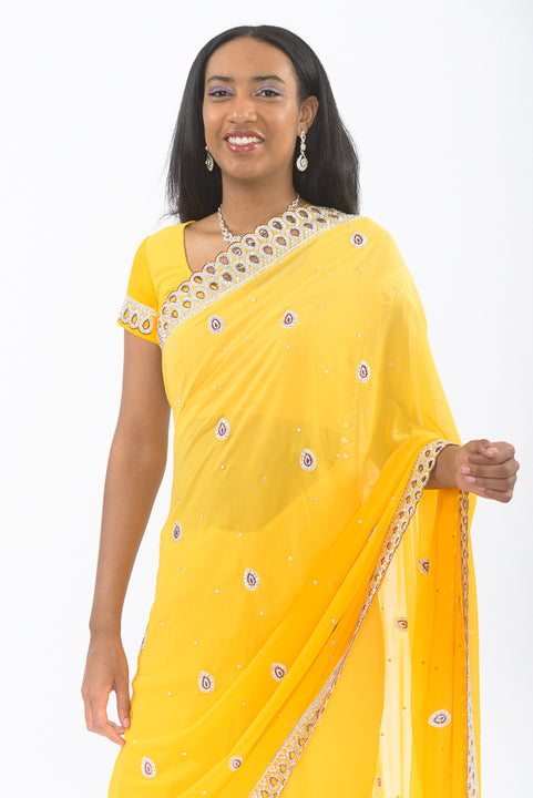 Golden Sun Ready-Made Pre Pleated Sari