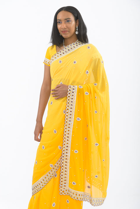 Golden Sun Ready-Made Pre Pleated Sari