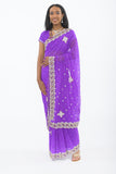 Dreamy Violet Ready-Made Pre Pleated Sari