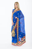 Atlantic Royal Blue Ready-Made Pre Pleated Sari