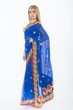 Atlantic Royal Blue Ready-Made Pre Pleated Sari