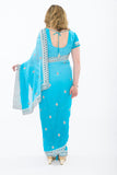 Breezy Blue Ready-Made Pre Pleated Sari