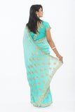 Glamorous Sky Blue with Diamond Embroidery Sari