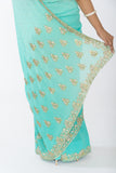 Glamorous Sky Blue with Diamond Embroidery Sari