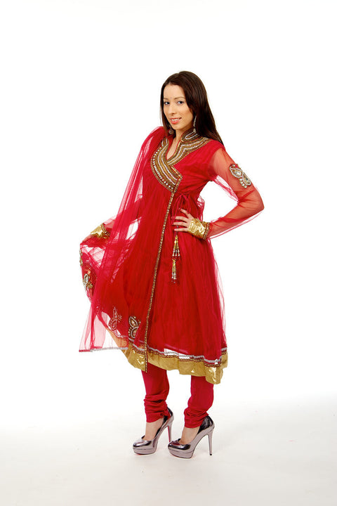 Striking Red Anarkali