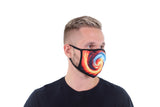 3 Pk Swirl Printed Multi Colored Reusable Face Mask Unisex Breathable Washable 2 Layer Ice Silk & Cotton Fabric