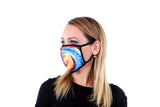 3 Pk Swirl Printed Multi Colored Reusable Face Mask Unisex Breathable Washable 2 Layer Ice Silk & Cotton Fabric