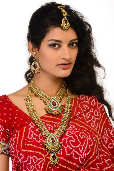 Traditional Red Bandhej Sari