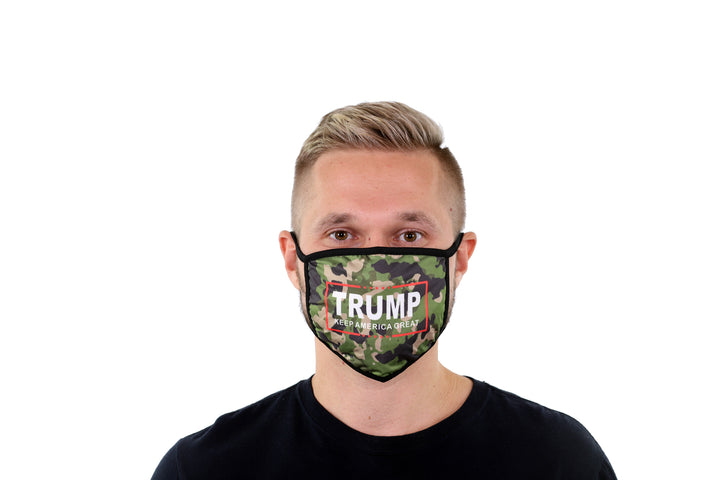 2 Pack Reusable Cloth Face Mask Washable Breathable 2 Layer Unisex Face Covering - Trump Keep America Great