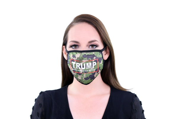2 Pack Reusable Cloth Face Mask Washable Breathable 2 Layer Unisex Face Covering - Trump Keep America Great