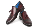 Paul Parkman Men's Wingtip Tassel Loafers Bordeaux Shoes (ID#WL34-BRD) Size 12-12.5 D(M) US