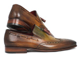 Paul Parkman Men's Wingtip Tassel Loafers Green Shoes (ID#WL34-GRN) Size 7.5 D(M) US